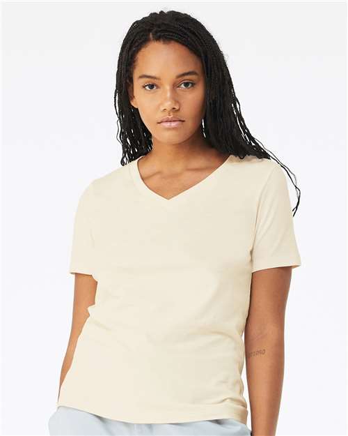 BELLA + CANVAS - Camiseta de jersey holgada con cuello en V para mujer - 6405
