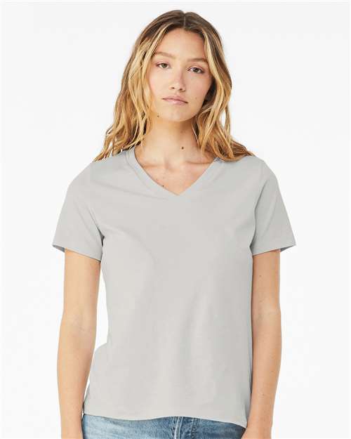 BELLA + CANVAS - Camiseta de jersey holgada con cuello en V para mujer - 6405
