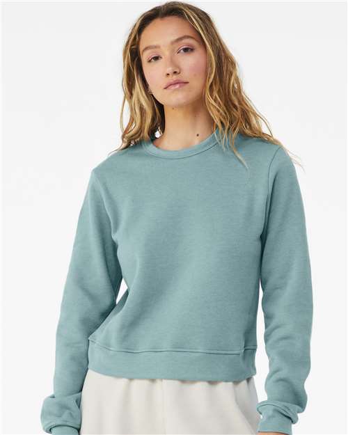 BELLA + CANVAS - Sudadera de cuello redondo de polar de esponja para mujer - 7511