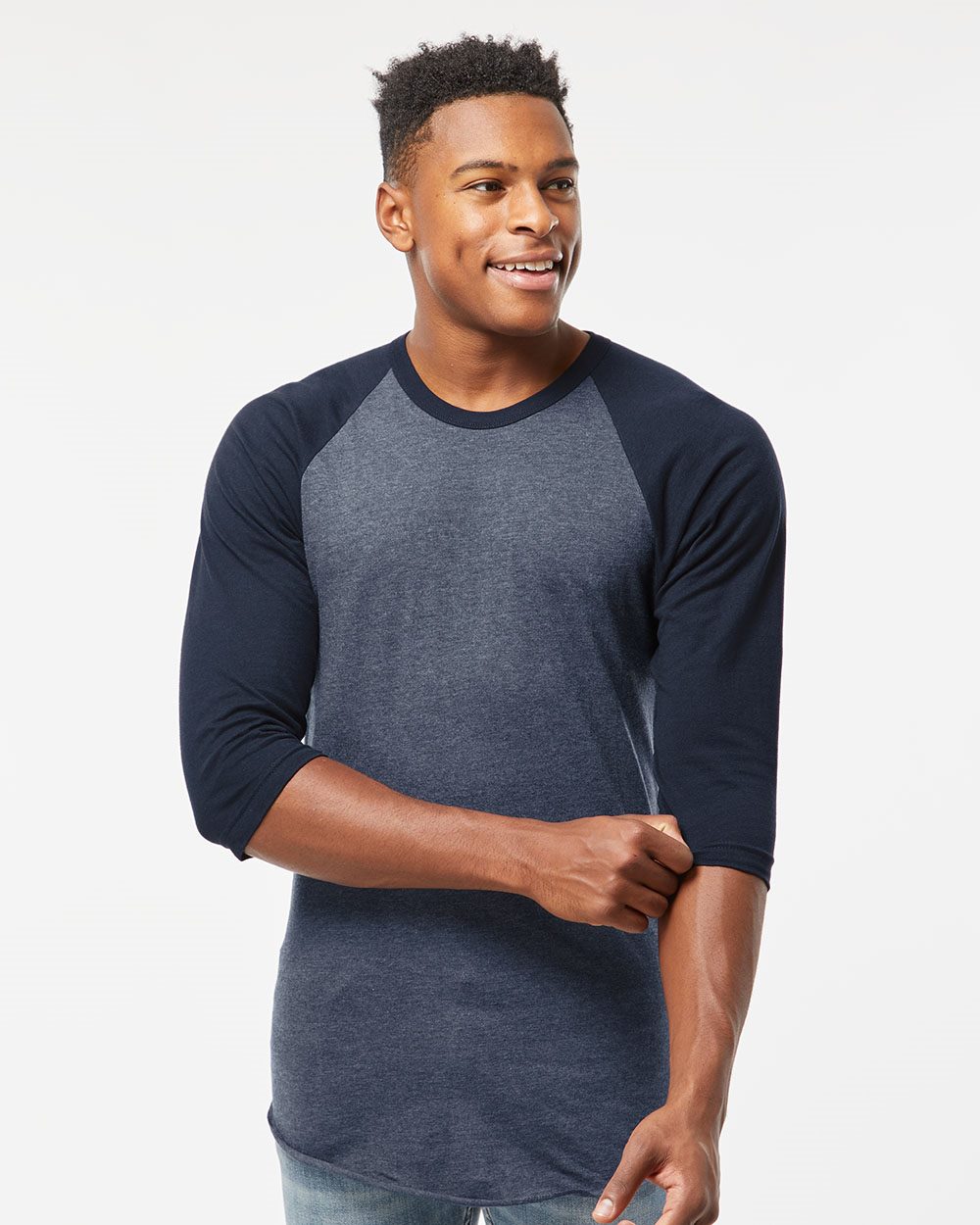 Tultex - Camiseta unisex de jersey fino raglán - 245