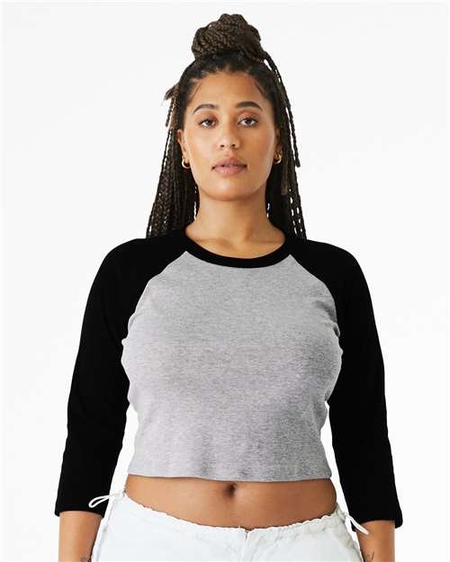 BELLA + CANVAS - Women's Micro Rib Three-Quarter Raglan Sleeve Baby Tee - 1200