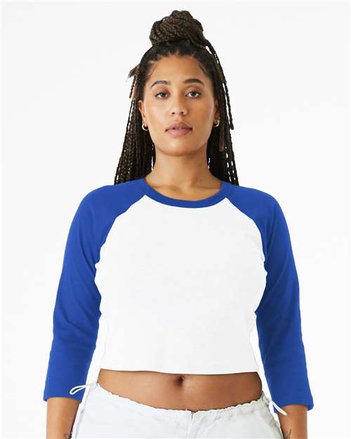 BELLA + CANVAS - Women's Micro Rib Three-Quarter Raglan Sleeve Baby Tee - 1200