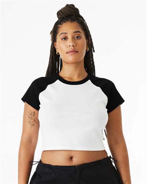 BELLA + CANVAS - Camiseta de manga raglán con microcanalé para bebé - 1201