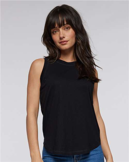 LAT - Camiseta de tirantes de punto fino y holgada para mujer - 3592
