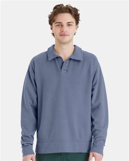 ComfortWash by Hanes - Unisex Garment-Dyed Polo Collar Sweatshirt - GDH490