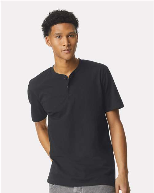 American Apparel - Unisex CVC Henley Tee - 2004CVC
