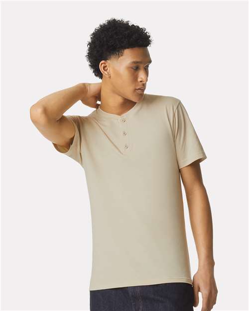American Apparel - Unisex CVC Henley Tee - 2004CVC