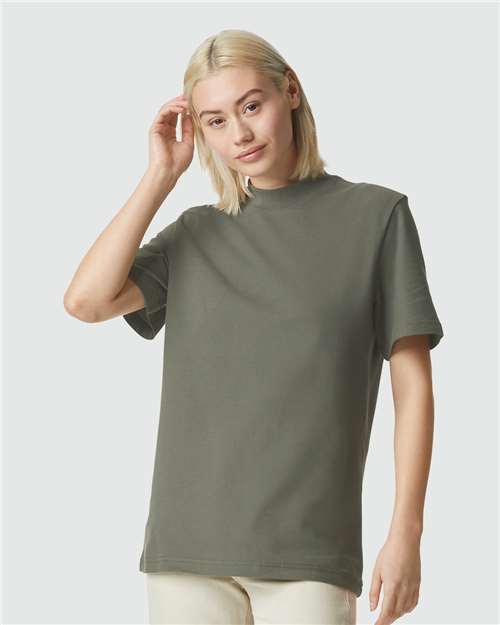 American Apparel - Unisex Pique Mockneck Tee - 1PQ