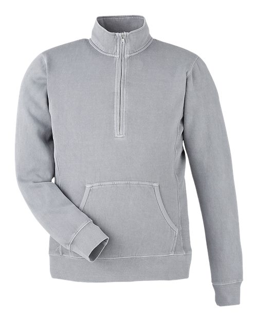 J. America - Unisex Pigment-Dyed Fleece Quarter-Zip Pullover - 8732