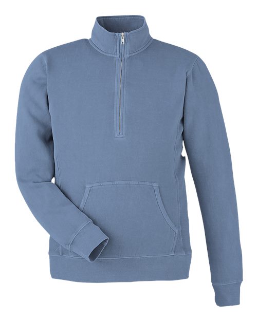 J. America - Unisex Pigment-Dyed Fleece Quarter-Zip Pullover - 8732