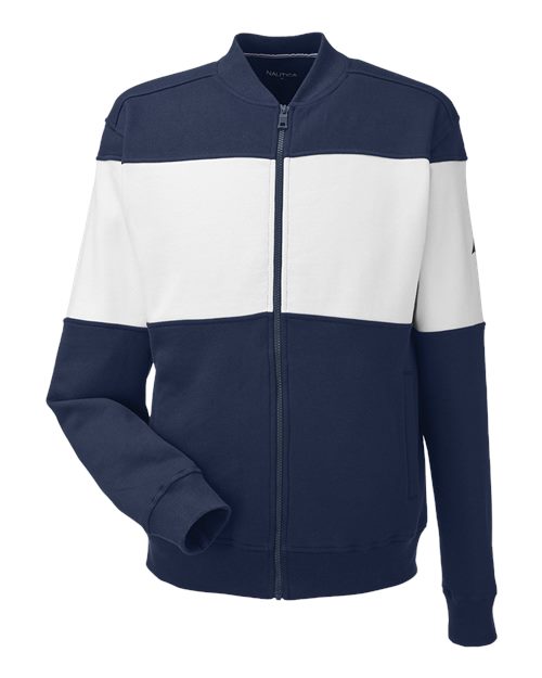 Nautica - Unisex Anchor Fleece Colorblocked Bomber Jacket - N17928