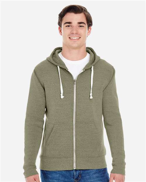 J. America - Men's Triblend Full-Zip Hooded Sweatshirt - 8872