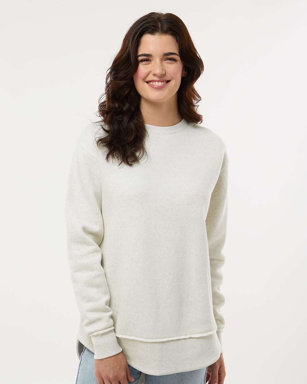 LAT - Sudadera de cuello redondo de polar para mujer - 3525