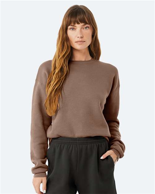BELLA + CANVAS - Sudadera unisex de forro polar con hombros caídos y cuello redondo - 3945