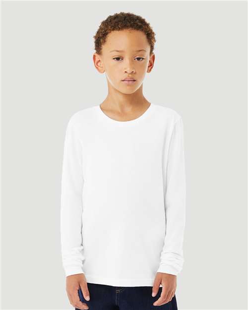 BELLA + CANVAS - Camiseta juvenil de manga larga de mezcla de tres piezas - 3513Y