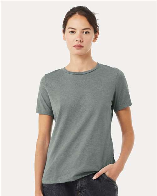 BELLA + CANVAS - Camiseta de corte relajado para mujer con tejido CVC jaspeado - 6400CVC