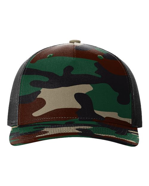 Richardson - Gorra de camionero estampada de cinco paneles - 112PFP