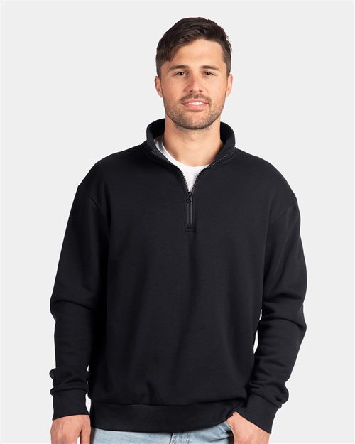 Next Level - Jersey unisex de polar con cremallera de un cuarto - 9643