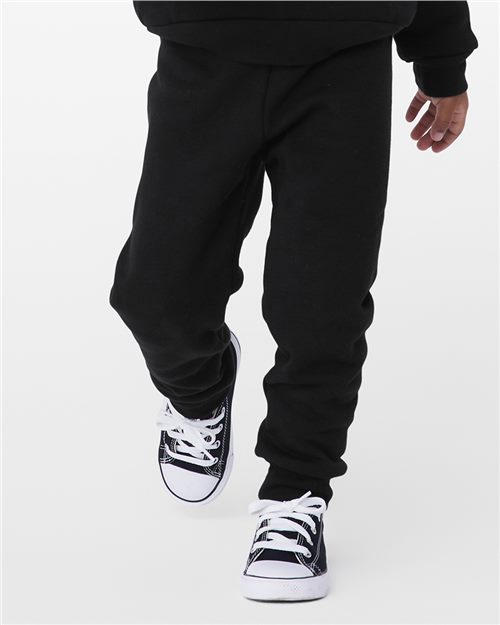 BELLA + CANVAS - Pantalones deportivos de polar esponja para niños pequeños - 3727T
