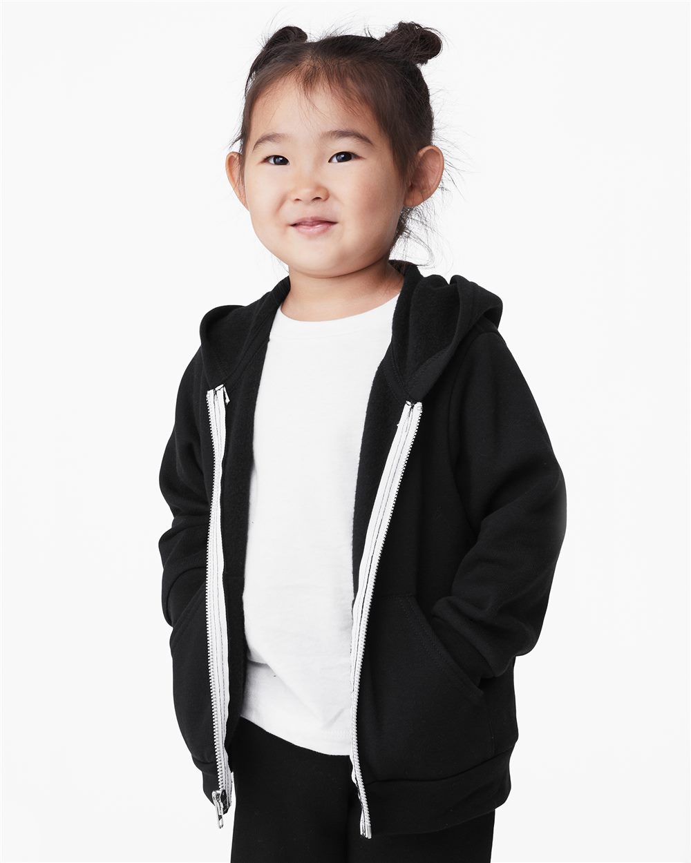 BELLA + CANVAS - Sudadera con capucha y cremallera completa de forro polar esponjoso para niños pequeños - 3739T
