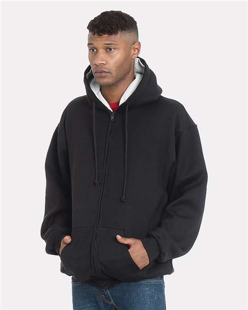 Bayside - Sudadera unisex con capucha, cremallera completa y forro térmico superpesado, fabricada en EE. UU. - 940