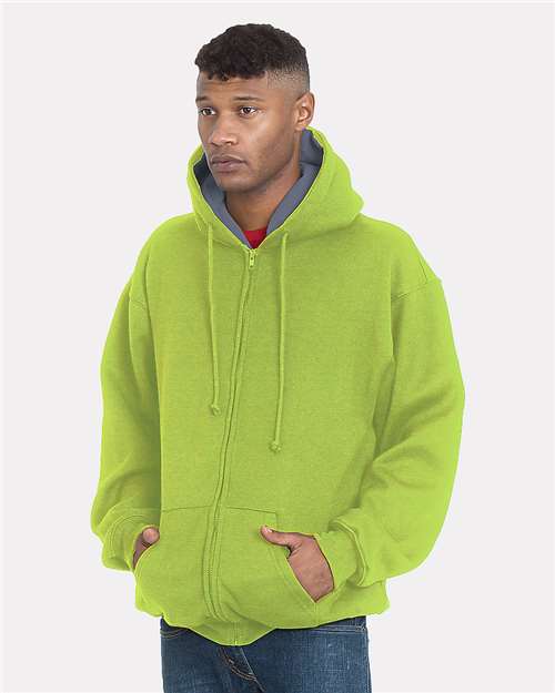 Bayside - Sudadera unisex con capucha, cremallera completa y forro térmico superpesado, fabricada en EE. UU. - 940
