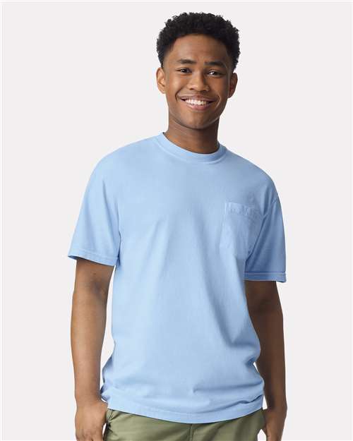 Comfort Colors - Camiseta unisex de tejido pesado con bolsillo y teñido en prenda - 6030