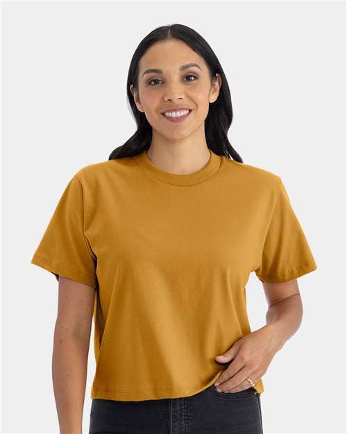 Next Level - Camiseta de corte cuadrado de peso pesado para mujer - 7610