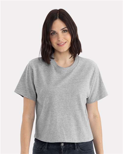 Next Level - Camiseta de corte cuadrado de peso pesado para mujer - 7610