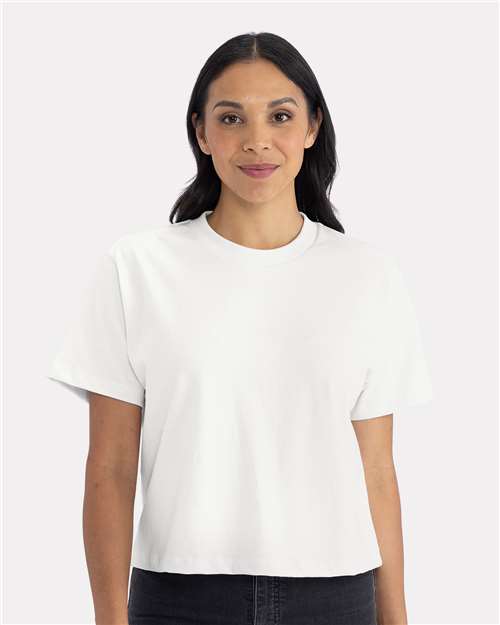 Next Level - Camiseta de corte cuadrado de peso pesado para mujer - 7610
