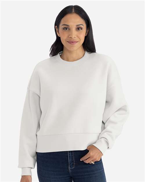 Next Level - Sudadera de cuello redondo de tejido grueso para mujer - 9087
