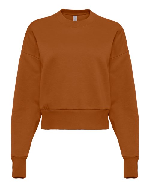 Next Level - Sudadera de cuello redondo de tejido grueso para mujer - 9087