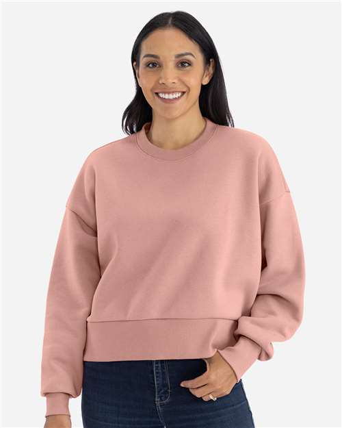 Next Level - Sudadera de cuello redondo de tejido grueso para mujer - 9087