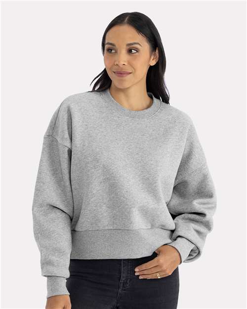 Next Level - Sudadera de cuello redondo de tejido grueso para mujer - 9087