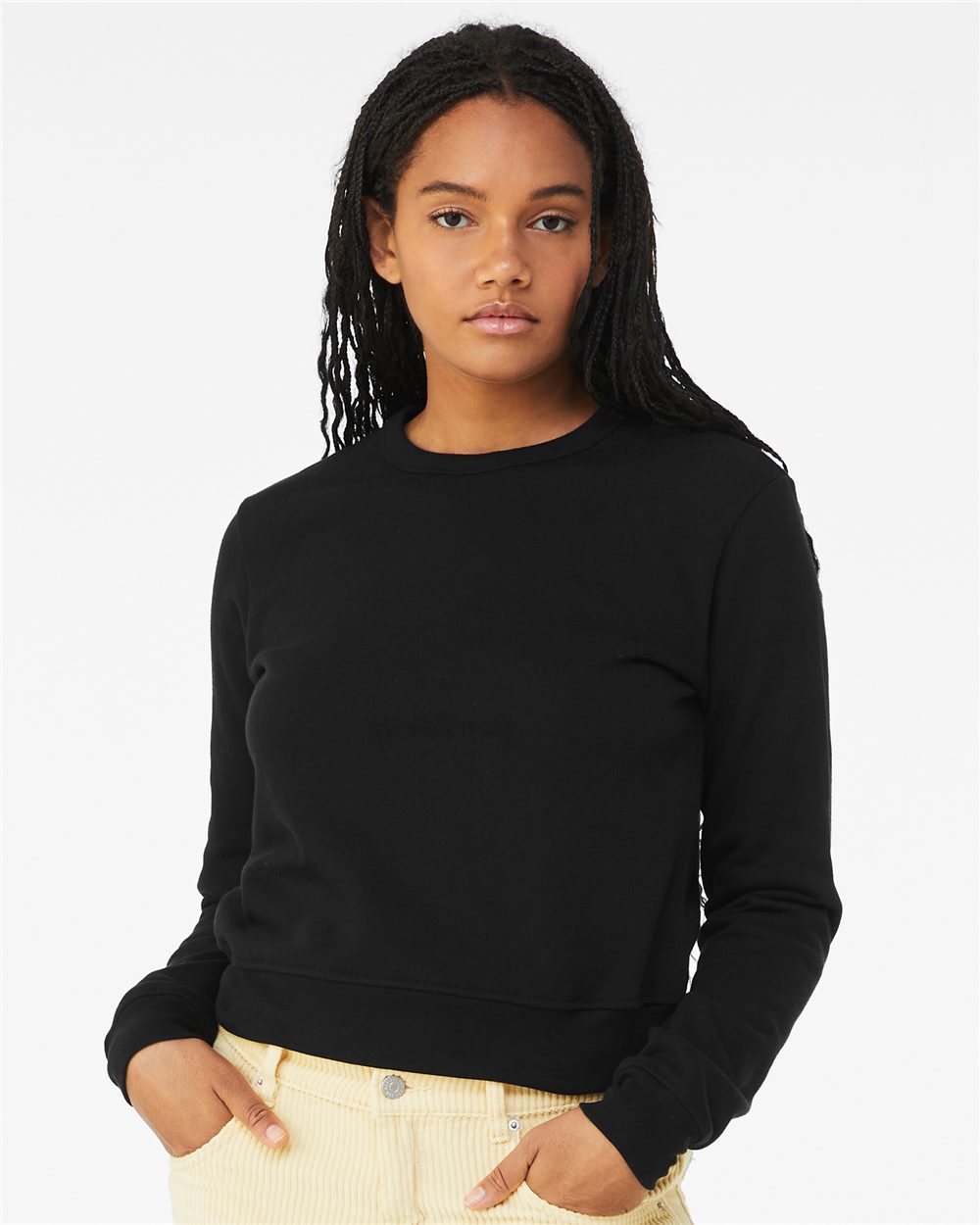 BELLA + CANVAS - Sudadera de cuello redondo de polar de esponja para mujer - 7511