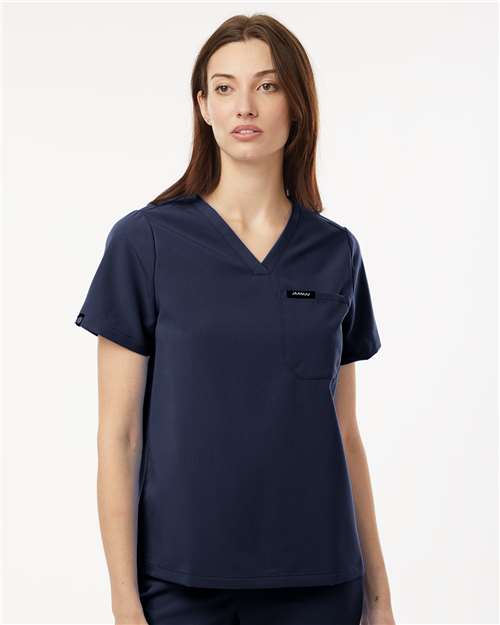 Jaanuu - Women's Rhena Essential 1-Pocket Scrub V-Neck Top - W10001