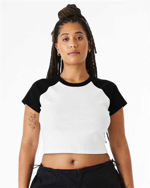 BELLA + CANVAS - Camiseta de manga raglán con microcanalé para bebé - 1201