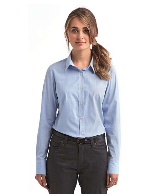 Artisan Collection by Reprime - Women's Microcheck Gingham Cotton Shirt - RP320
