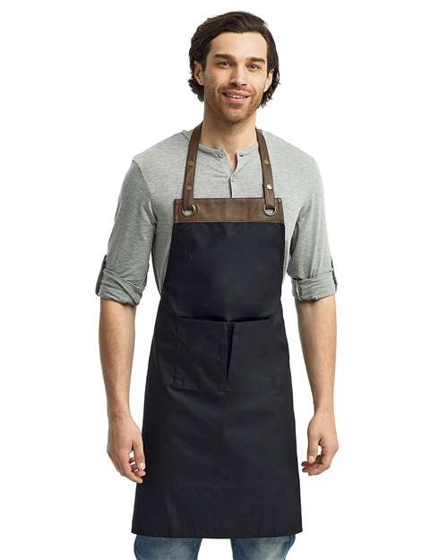 Colección Artisan de Reprime - Delantal con pechera color espresso - RP123