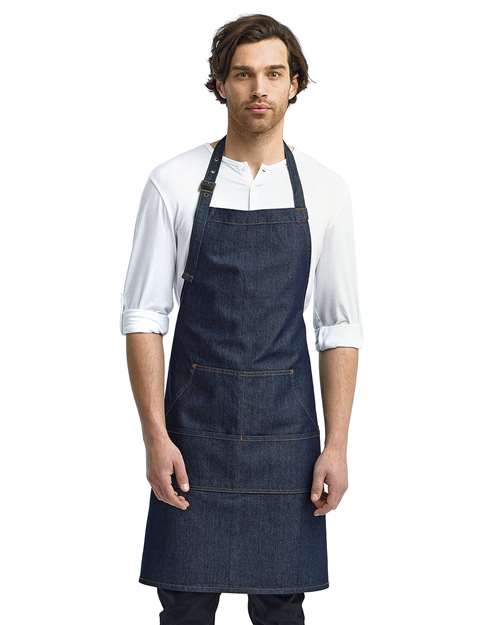 Colección Artisan de Reprime - Delantal con pechera de mezclilla con puntada de jeans - RP126