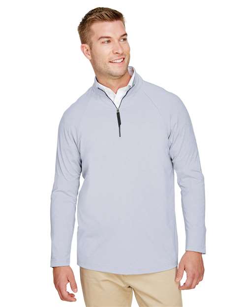 Devon & Jones - Men's CrownLux Performance® Clubhouse Micro-Stripe Quarter-Zip Pullover - DG480