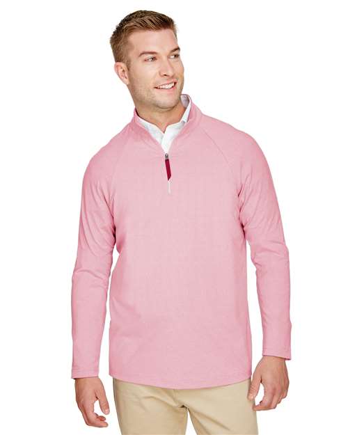 Devon & Jones - Men's CrownLux Performance® Clubhouse Micro-Stripe Quarter-Zip Pullover - DG480