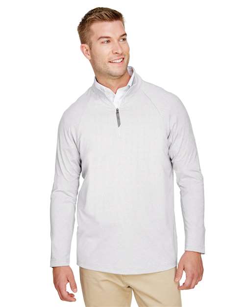 Devon & Jones - Men's CrownLux Performance® Clubhouse Micro-Stripe Quarter-Zip Pullover - DG480