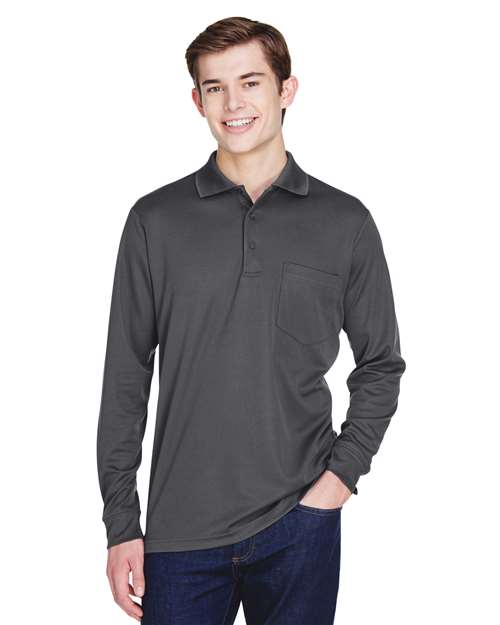 CORE365 - Polo de piqué de manga larga Pinnacle Performance para hombre con bolsillo - 88192P