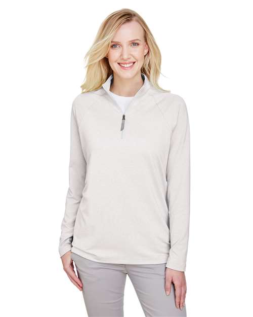 Devon & Jones - Women's CrownLux Performance® Clubhouse Micro-Stripe Quarter-Zip Pullover - DG480W
