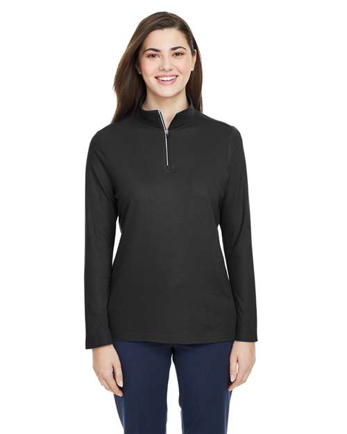 CORE365 - Jersey de piqué con cremallera de un cuarto Fusion ChromaSoft™ para mujer - CE405W