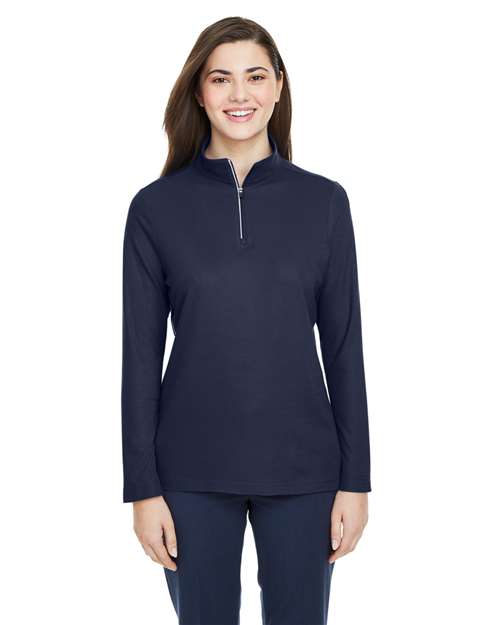 CORE365 - Jersey de piqué con cremallera de un cuarto Fusion ChromaSoft™ para mujer - CE405W