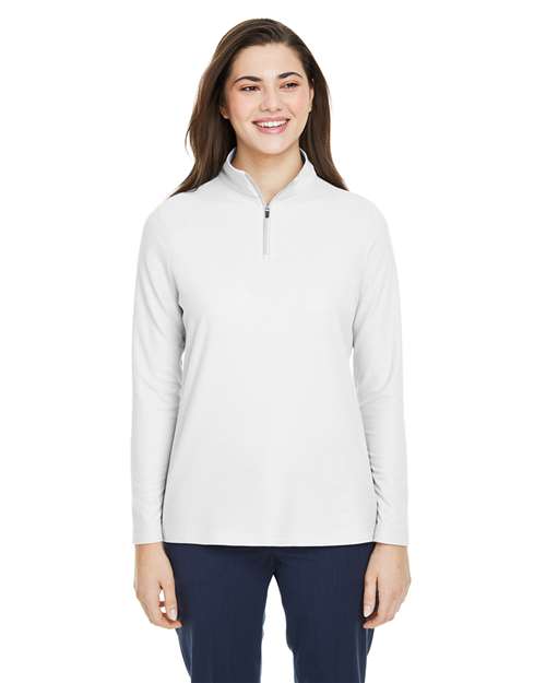 CORE365 - Jersey de piqué con cremallera de un cuarto Fusion ChromaSoft™ para mujer - CE405W