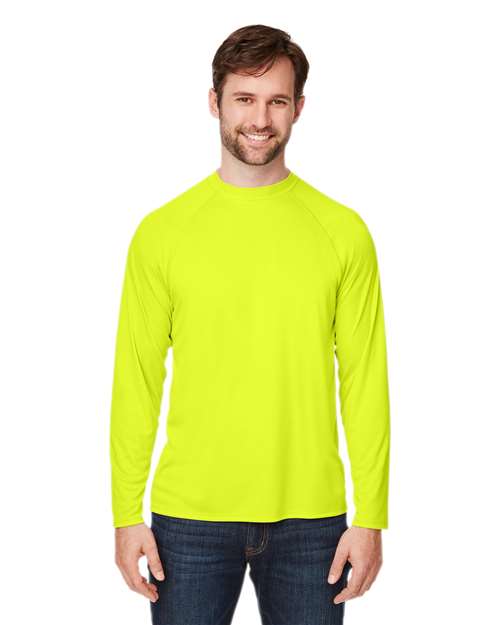 CORE365 - Camiseta unisex de manga larga raglán Ultra UVP™ Marina - CE110