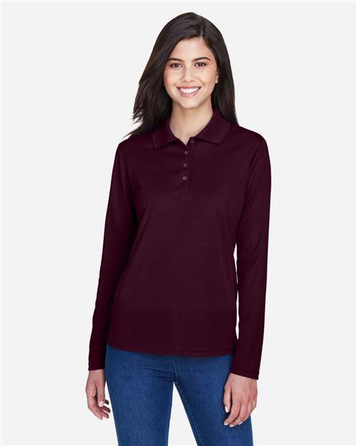 CORE365 - Polo de piqué de manga larga Pinnacle Performance para mujer - 78192